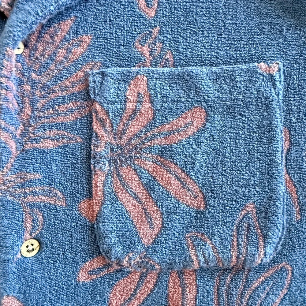 Faherty Blue and Pink Leaf Pattern Shirt - Picture 3 of 3